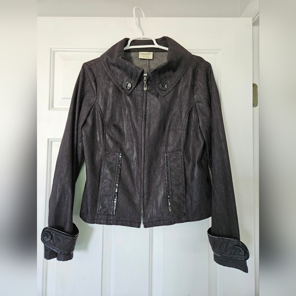 TRIBAL Black Denim Stretch Jacket - Picture 1 of 10